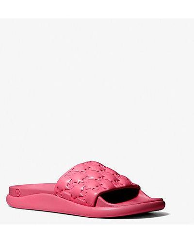 Michael Kors Finnie Logo Embossed Slide Sandal - Pink