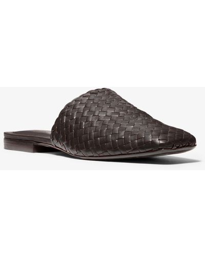 Michael Kors Fowler Woven Leather Mule - Brown