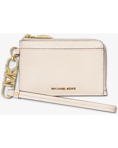 Michael Kors Kartenetui Empire Small Aus Gekrispeltem Leder - Natur