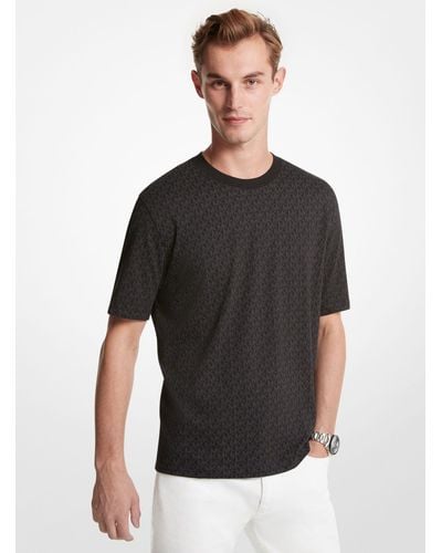 Michael Kors T-shirt in cotone con logo oversize - Nero