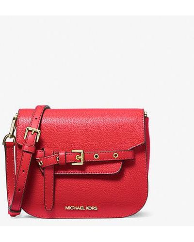 Michael Kors Emilia Small Leather Crossbody Bag - Red