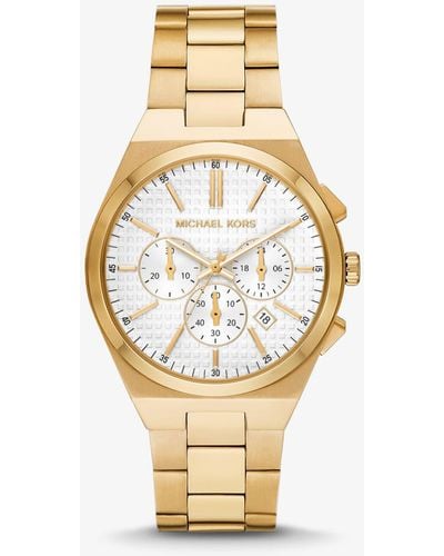 Michael Kors Mk9120 - Lennox Chronograph Gold-tone Stainless Steel Watch - Metallic