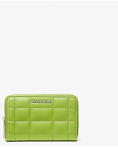 Michael Kors Small Quilted Leather Wallet - Green