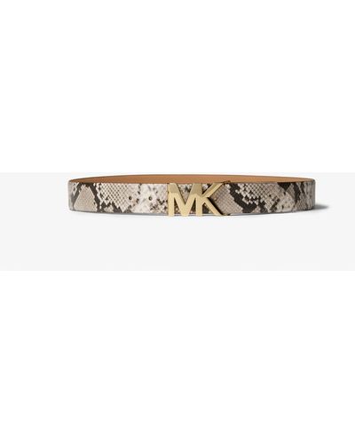MICHAEL Michael Kors Python Embossed Leather Waist Belt - White
