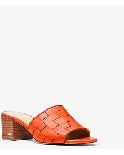 Michael Kors Ingrid Woven Leather Mule - Red