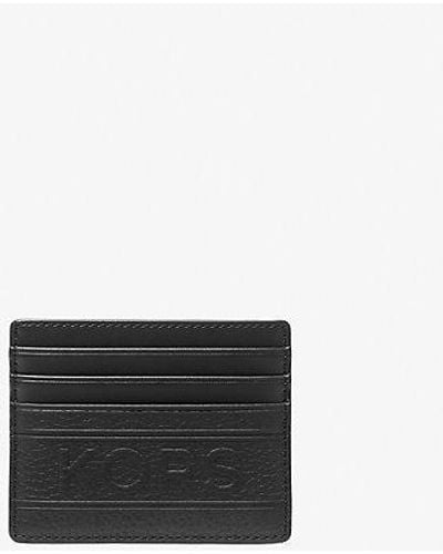 Michael Kors Hudson Embossed Pebbled Leather Tall Card Case - White