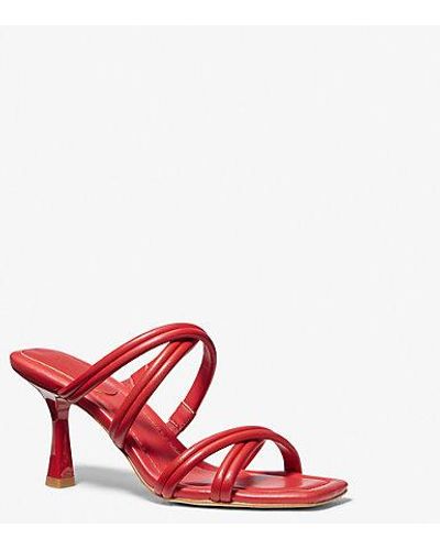Michael Kors Corrine Leather Sandal - Red