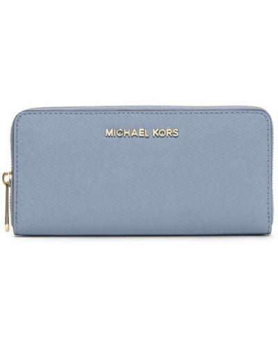Michael Kors Jet Set Travel Saffiano Leather Continental Wallet - Blue
