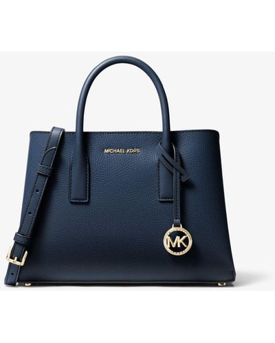 Michael Kors Ruthie Small Pebbled Leather Satchel - Blue