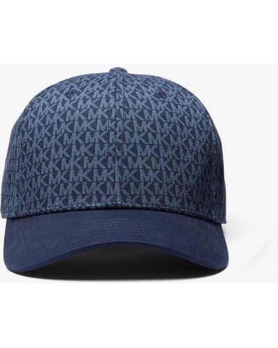 Michael Kors Logo Print Cotton Baseball Hat - Blue