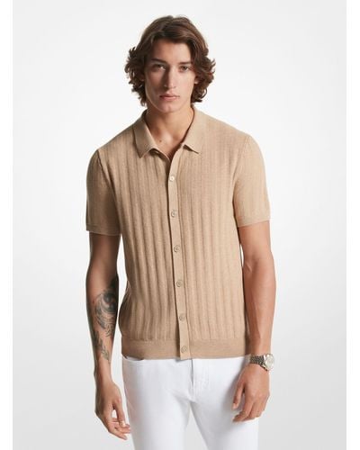 Michael Kors Camisa de mezcla de algodón texturizado - Neutro