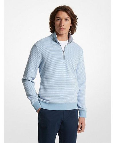 Michael Kors Cotton Blend Half-zip Sweater - Gray