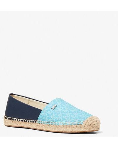 Michael Kors Kendrick Logo And Leather Slip-on Espadrille - Blue