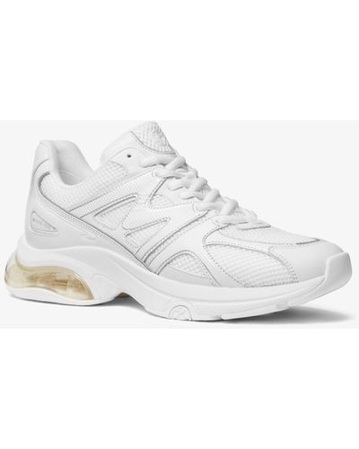 Michael Kors Kit Extreme Mesh And Leather Trainer - White