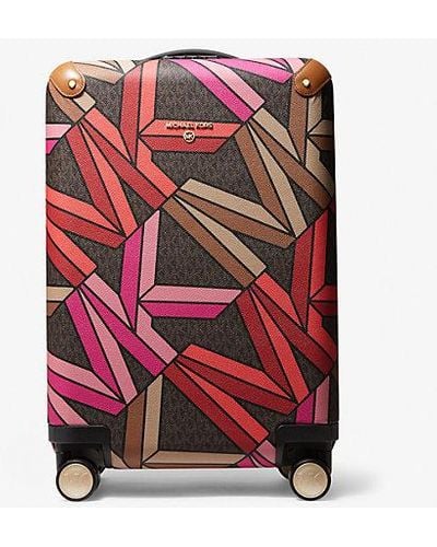 Michael Kors Jet Set Travel Small Graphic Logo Suitcase - Red