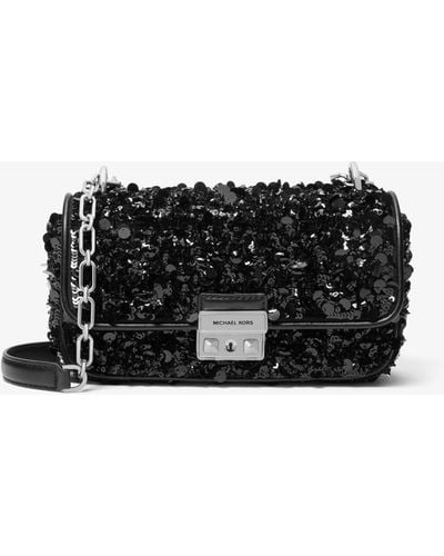 Michael Kors Limited-edition Tribeca Small Hand-embellished Shoulder Bag - Black