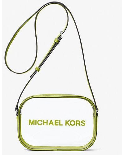 Michael Kors Jet Set Travel Medium Clear Vinyl Camera Bag - Green