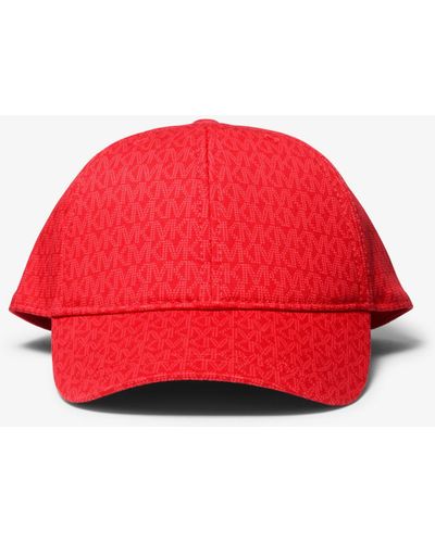 Michael Kors Logo Print Stretch Cotton Baseball Cap - Red