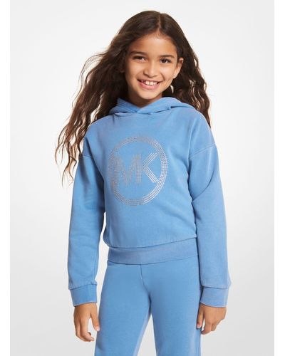 Michael Kors Embellished Logo Cotton Sweatshirt - Blue