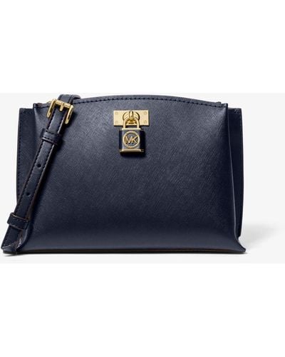 Michael Kors Mk Ruby Medium Saffiano Leather Messenger Bag - Blue