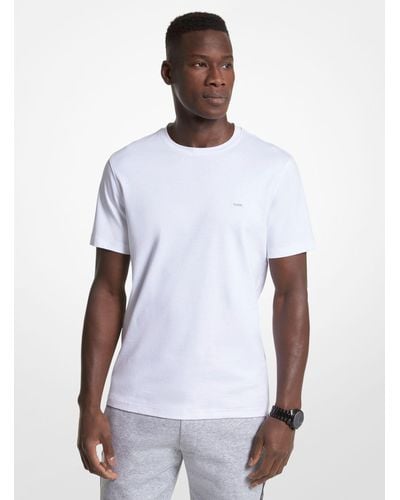 Michael Kors Camiseta de cuello redondo en algodón - Blanco