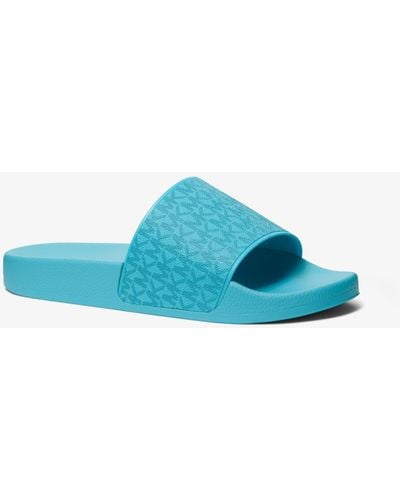 Michael Kors Jake Logo Slide Sandal - Blue
