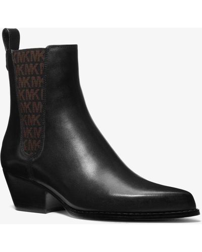 MICHAEL Michael Kors Kinlee Leather Ankle Boot - Black