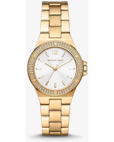 Michael Kors Mini-Armbanduhr Lennox Im Goldton Mit Pavé - Mettallic