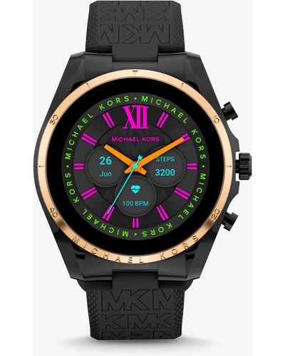 Michael Kors Reloj inteligente Gen 6 Bradshaw de silicona en tono negro con logotipo