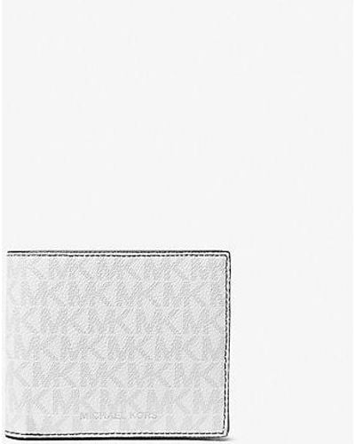 Michael Kors Greyson Logo Billfold Wallet With Coin Pocket - White