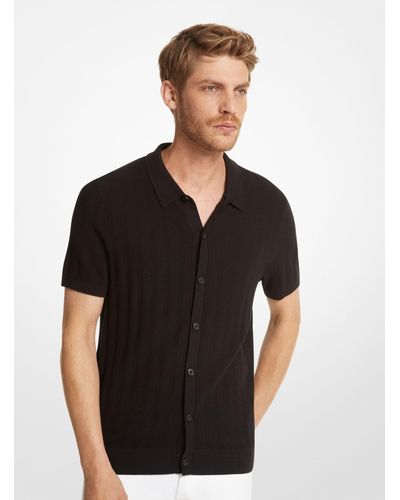 Michael Kors Textured Cotton Blend Shirt - Black
