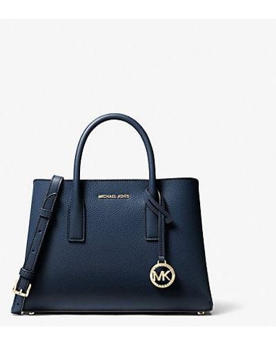 Michael Kors Ruthie Small Pebbled Leather Satchel - Blue