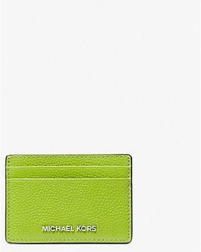 Michael Kors Pebbled Leather Card Case - Green
