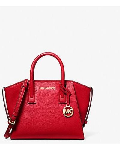 Michael Kors Avril Small Leather Top-zip Satchel - Red