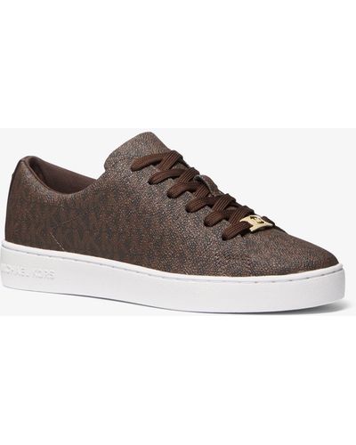 MICHAEL Michael Kors Keaton Signature Logo Trainers - Brown