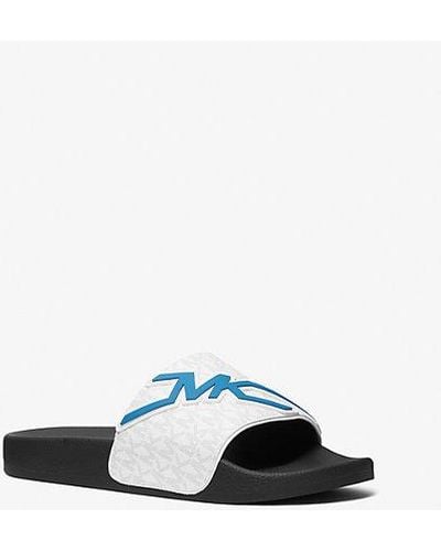 Michael Kors Dawson Logo Slide Sandal - White