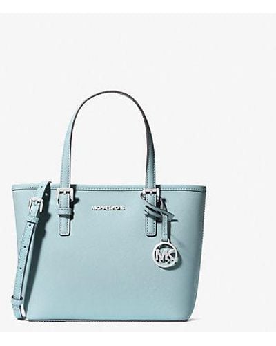 Michael Kors Jet Set Travel Extra-small Saffiano Leather Top-zip Tote Bag - Blue