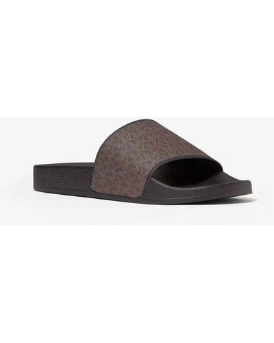 Michael Kors Jake Logo Slide Sandal - Brown