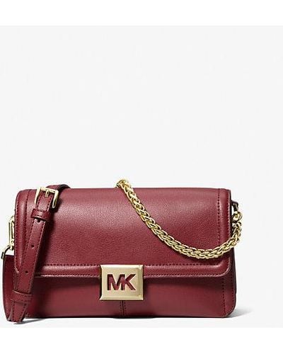 Michael Kors Sonia Medium Leather Shoulder Bag - Red