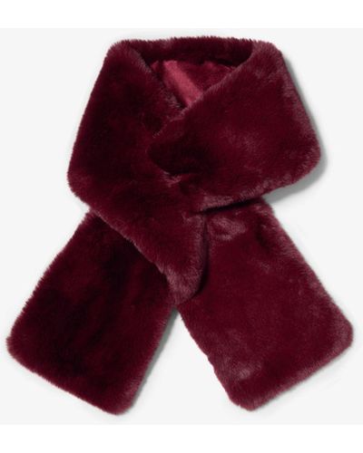 Michael Kors Faux Fur Pull-through Scarf - Red