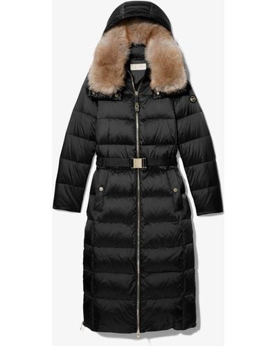 Michael Kors Quilted Nylon Belted Puffer Coat - Black