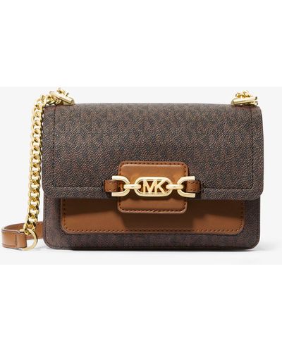 MICHAEL Michael Kors Heather Monogram-print Faux-leather Shoulder Bag - Brown