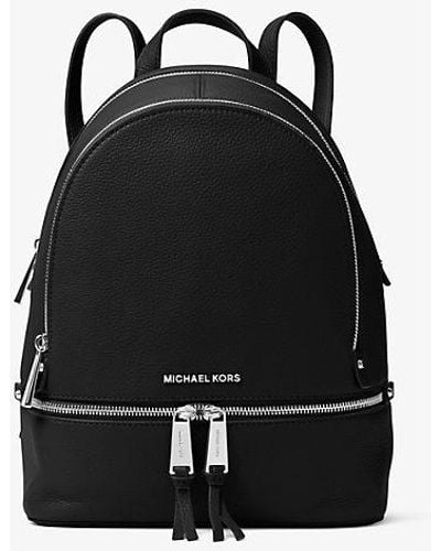 MICHAEL Michael Kors Mk Rhea Medium Leather Backpack - Black