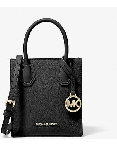 Michael Kors Mercer Extra-small Pebbled Leather Crossbody Bag - Black