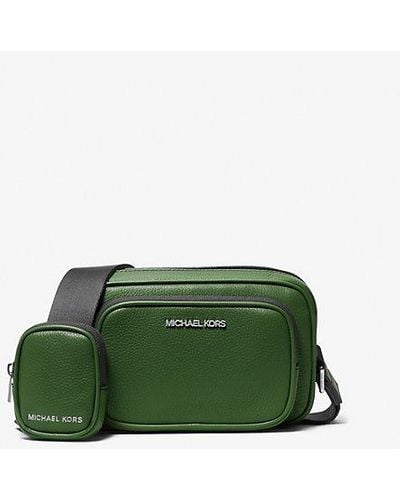 Michael Kors Cooper Pebbled Leather Camera Bag - Green