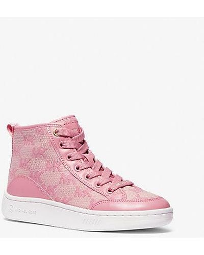 Michael Kors Shea Logo Jacquard High-top Sneaker - Pink