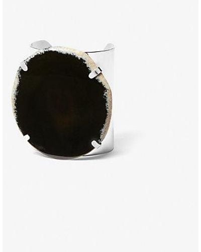 Michael Kors Precious Metal-plated Brass And Agate Cuff - Black