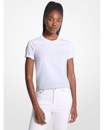 Michael Kors Ombré Logo Organic Cotton Jersey T-shirt - White