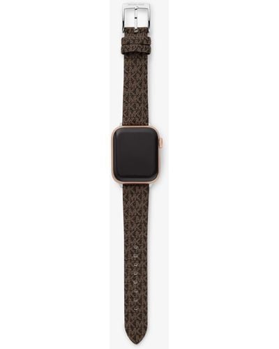 Michael Kors Mk Logo Strap For Apple Watch - Brown