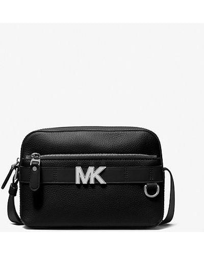 Michael Kors Mk Hudson Pebbled Leather Utility Crossbody Bag - Black